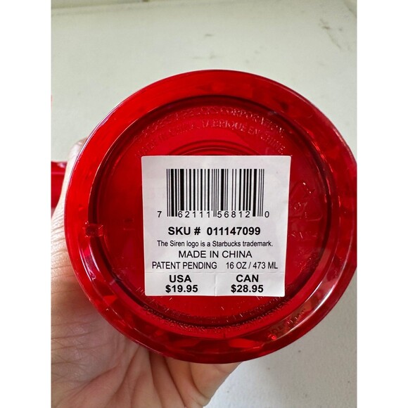 NWT Starbucks Holiday 2023 Grande Poinsettia Red Prism Cold Cup Tumbler 16oz - Picture 6 of 6